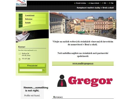 naše realitní kancelář zprostředkuje prodej i pronájem vaší nemovitosti. nabízíme komplexní servis se specializací na byty, domy, rekreační objekty, pozemky v lokalitě brno a jihomoravský kraj. investice do realit a poradenství zahraniční klientele.