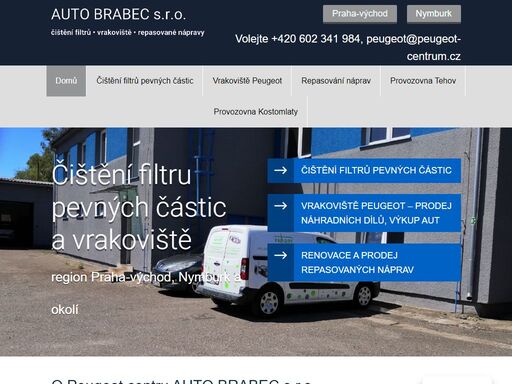 kontrola filtru pevných částic nymburk auto brabec s.r.o. nabízí své služby pro klienty z okresu nymburk a praha-východ. zajišťuje kontrolu a čištění filtru pevných částic, vrakoviště, repase náprav peugeot atd. kontaktujte nás.