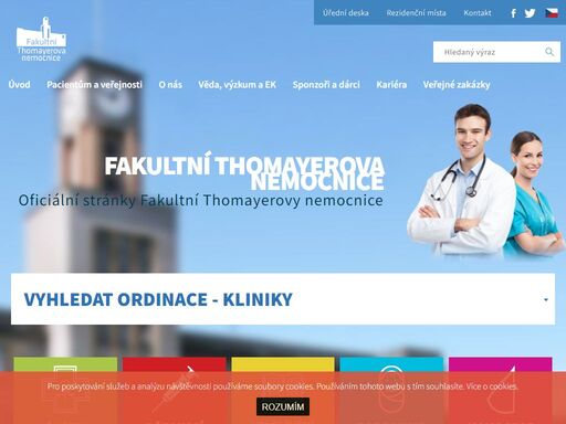 oficiální stránky fakultní thomayerovy nemocnice, která patří mezi největší zdravotnická zařízení v české republice.