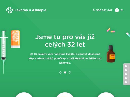 lékárna u asklepia je první soukromá lékárna sídlící již 27 let hned vedle polikliniky ve žďáře nad sázavou.