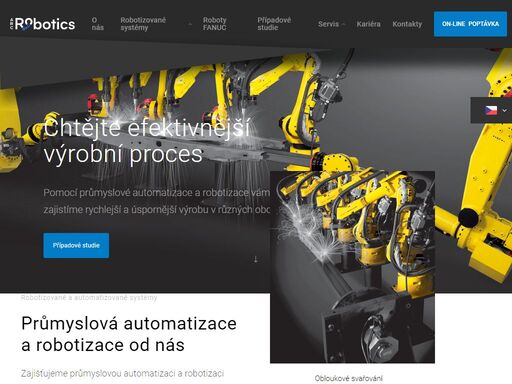 automatizace a robotizace průmyslové výroby. zrychlení procesů, robotická manipulace, obrábění a další formy využití robotů ve výrobě. buďte efektivní.