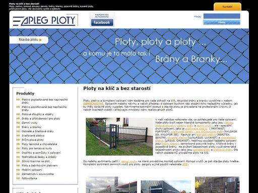 ploty - apleg: ploty, pletivo, oplocení, sloupky, zemní vruty krinner, kované ploty, brány, průmyslové ploty