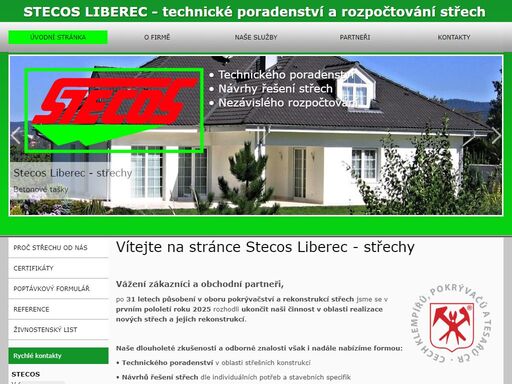 stecos liberec  technické poradenství návrhy řešení střech nezávislé rozpočtování šikmé ploché střechy výměny střešních krytin střešní okna bramac tondach isola powertekk roto velux polygum jablonec pokrývač klempíř tesař bramac polygum