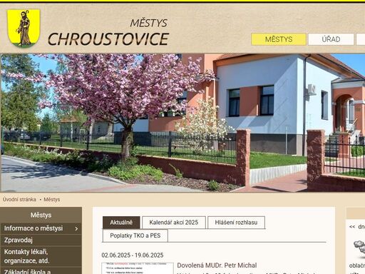 oficiální stránky městysu chroustovice