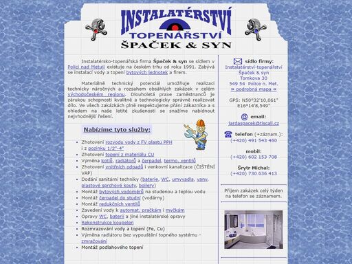 instalatérství - topenářství špaček & syn, police nad metují