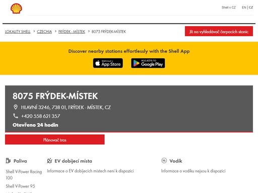 8075 frýdek-místek je čerpací stanice v oblasti frýdek - místek. tato stanice zahrnuje billa, myčka a toalety.