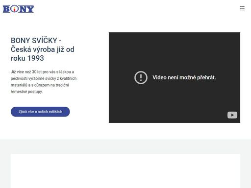 bony svíčky - česká výroba již od roku 1993