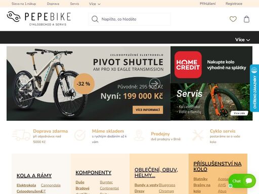 veškeré cyklo vybavení najdeš v pepebike. potřebujete nové horské nebo jízdní kolo? nebo komponenty na něj? u nás nakoupíte cyklo vybavení a příslušenství za výhodné ceny. 

proč nakupovat cyklo vybavení u nás:

rychlé dodání až k vám
doprava zdarma při objednávce od 5000 kč
věrnostní slevy pro vás
široké…