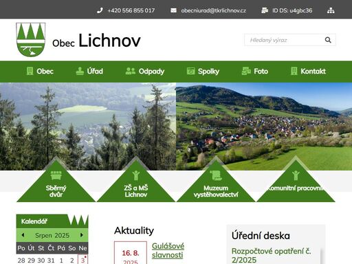 oficiální stránky obce lichnov