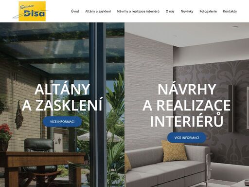 zasklívání balkónů a lodžií. hliníkové zimní zahrady, altány, pergoly. stínící technika a venkovní nábytek. studio disa, jsme rodinná firma s tradicí.
