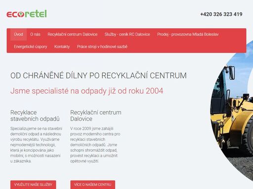 jsme specialisté na práci s odpady. provozujeme chráněnou dílnu, věnujeme se zpracování stavebního demoličního odpadu a vlastníme recyklační centrum.