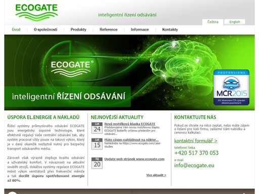 řídící systémy průmyslového odsávání od firmy ecogate