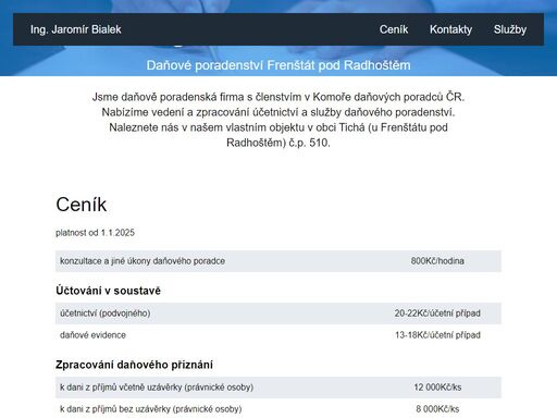daňové poradenství a účetnictví frenštát pod radhoštěm. daňová přiznání, mzdy, účetnictví pro firmy i jednotlivce. kontaktujte nás v obci tichá.