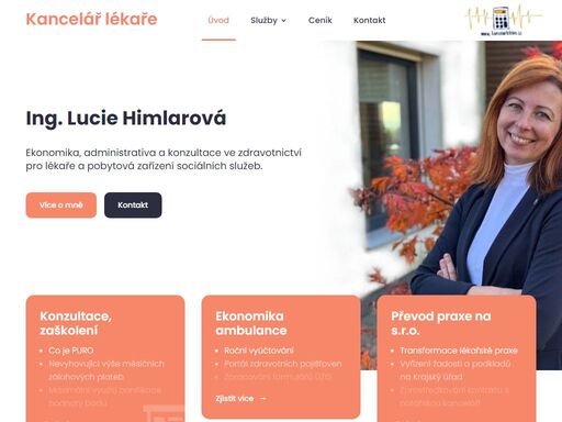 ekonomika, administrativa a konzultace ve zdravotnictví pro lékaře a pobytová zařízení. analýza zdravotní péče, 
    zaškolení personálu, vyřízení písemností pro zdravotní pojišťovny a převod lékařské praxe na s.r.o.