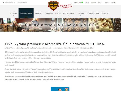 poctivé ručně vyráběné pralinky v kroměříži v čokoládovně yesterka.
