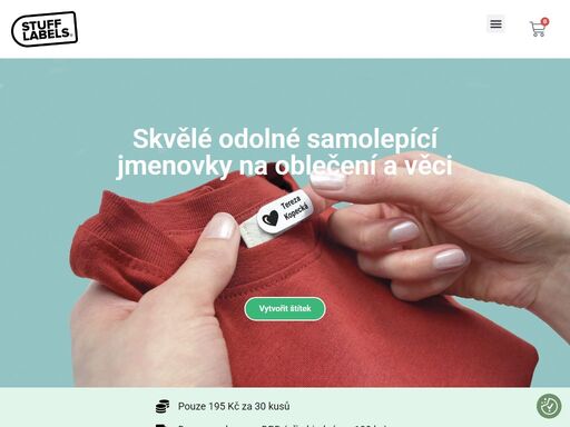 stufflabels® jsou odolné samolepky na oblečení a věci. stačí je nalepit a dobře přitisknout. můžete je s věcmi opakovaně prát a mýt v myčce. jeden typ samolepek na oblečení, boty i věci. označíte vše snadno a rychle.