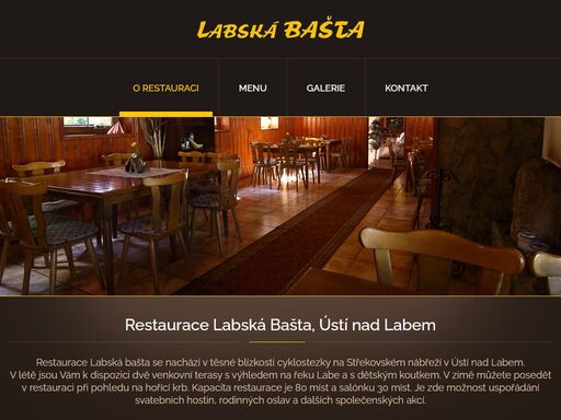 labská bašta je vyhlídková zahradní restaurace, ležící u střekovské cyklostezky v ústí nad labem, s příjemným posezením ve stylovém prostředí. máme dvě terasy a salonek pro pořádání společenských akcí. pochutnáte si u nás na specialitách české a světové kuchyně.