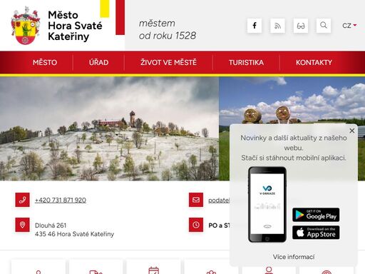 oficiální stránky města hora svaté kateřiny