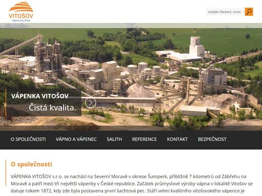 o společnosti - vápenka vitošov s.r.o.