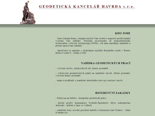 geodetická kancelář havrda - firemní stránky