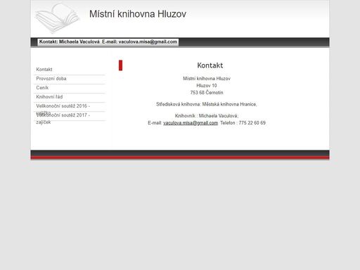 místní knihovna hluzov