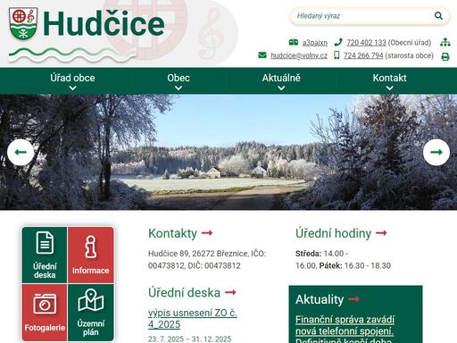 oficiální stránky obce hudčice
