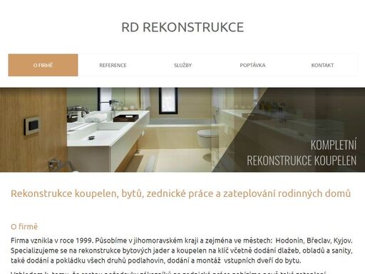 rekonstrukce bytových jader a koupelen na klíč, dodání a pokládka  podlahovin,  montáž interiérových dveří.