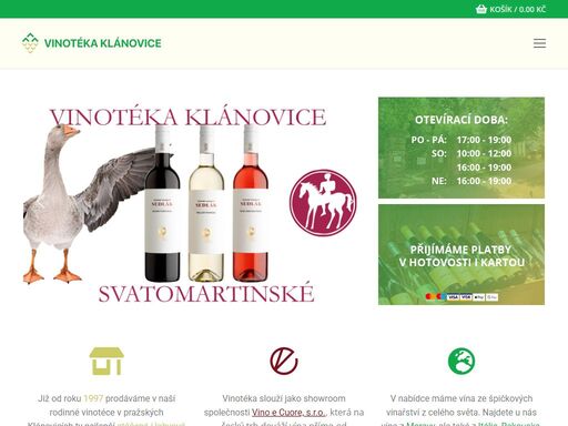 v naší rodinné vinotéce v klánovicích nabízíme ty nejlepší světová vína! praha 9 - klánovice, praha 21 – 2020