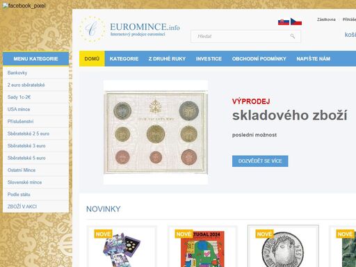 prodej sběratelských euro mincí a usa mincí