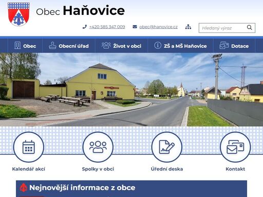 oficiální stránky obce haňovice