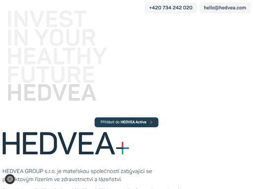 hedvea group s.r.o. je mateřskou společností zabývající se projektovým řízením ve zdravotnictví a lázeňství.