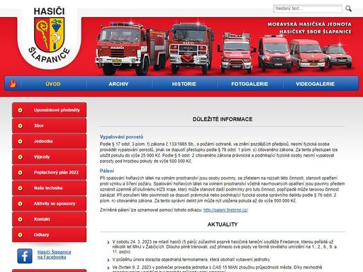 hasiči šlapanice - moravská hasičská jednota hasičský sbor šlapanice
