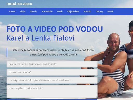 zážitkové focení a natáčení videa ve vodě a pod vodou