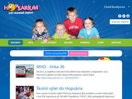 hopsárium - svět rodinné zábavy. největší zábavní centrum v jižních čechách. obj