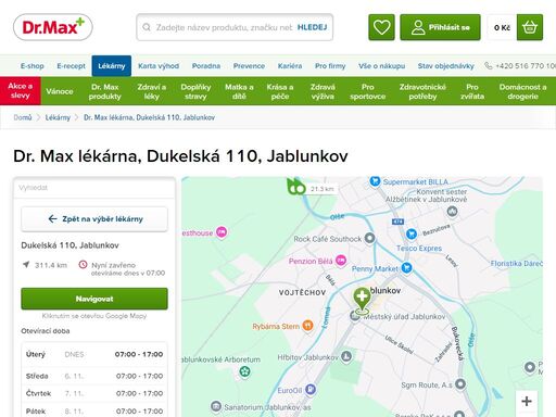 dr. max lékárna, dukelská 110, jablunkov | dr. max lékárna
