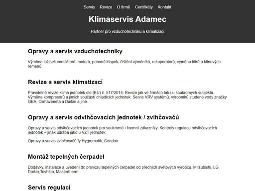www.klimaservis-adamec.cz