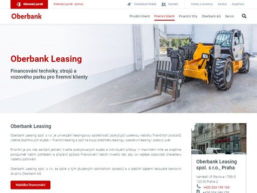 oberbank leasing spol. s r.o. se opírá o tým zkušených investičních poradců a o stabilní zázemí rakouské bankovní skupiny oberbank ag.