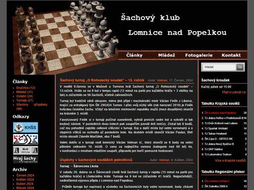 šachový klub lomnice nad popelkou, hrající v královehradeckém kraji. na stránkách naleznete informace o družstvech, mládeži a pořádaných turnajích.
