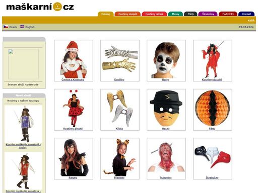 nejlepší v čechách internet obchod maškarních kostýmů. prodej doplňků na karnevaly a maškarní plesy.