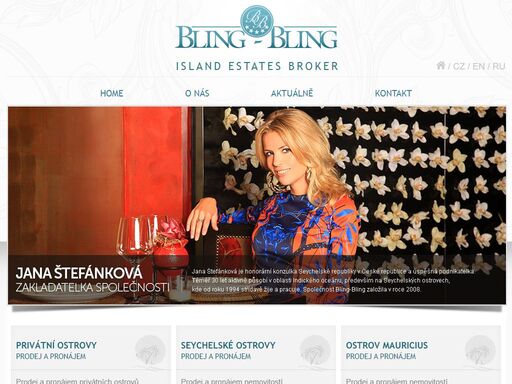 společnost bling-bling se specializuje na prodej a pronájem luxusních nemovitostí v destinacích indického oceánu, především na seychelách a mauriciu, a na prodej a pronájem privátních ostrovů po celém světě.