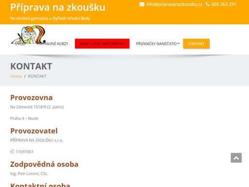 www.pripravanazkousku.cz/kontakt