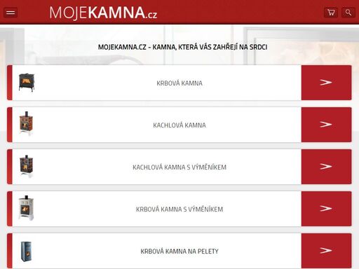 mojekamna.cz - obchod s krbovýmy kamny, veškerým příslušenstvím (skla, rošty, šňůry, kouřovody) a grily