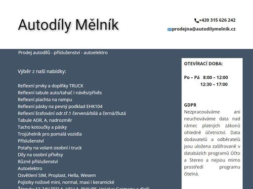 www.autodilymelnik.cz