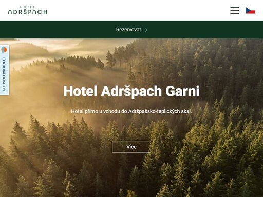 hotel adršpach garni nabízí ubytování přímo u vstupu do adršpašských skal. pokoje až pro 7 osob, psi vítáni. ubytování se snídaní za výhodné ceny. 