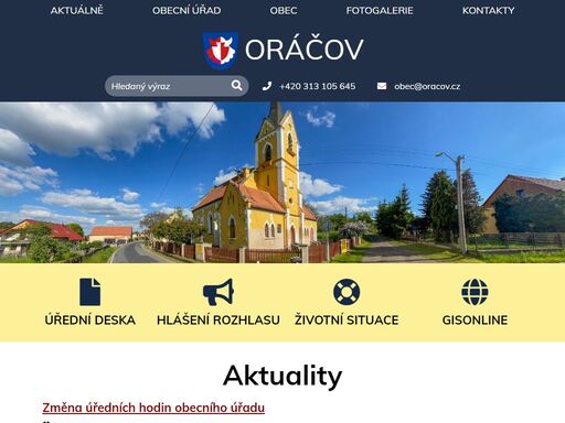 oficiální stránky obce oráčov