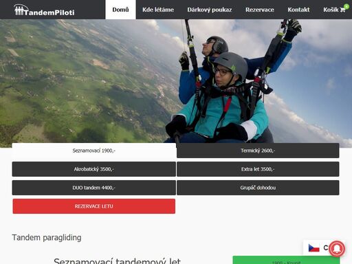 tandem paragliding - zážitek v podobě tandemového letu na dvoumístném padáku v beskydech. dárkové poukazy i videozáznam letu na gopro kameru.