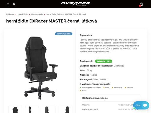 dxracer herní ergonomická židle, tvarem sportovní sedačky pro kancelář