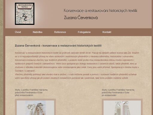 zuzana červenková - konzervace a restaurování historických textilií