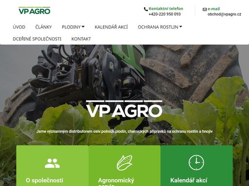 firma vp agro působí jako distributor osiv a pesticidů ve všech regionech české republiky. je držitelem certifikátu iso 9001