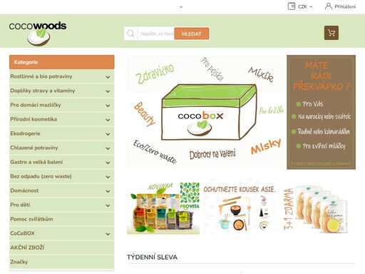 e-shop plný přírodních potravin, zdravé výživy, vegan kosmetiky a ekodrogerie. produktů pro děti, domácí mazlíčky a ekologické domácnosti.